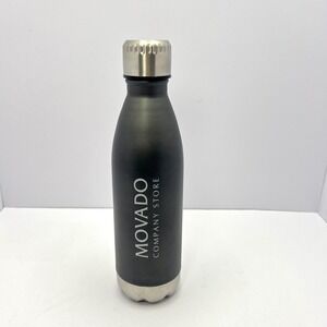 Movado Black Water Bottle Stainless Steel Insulated Corporate Swag Double Walled